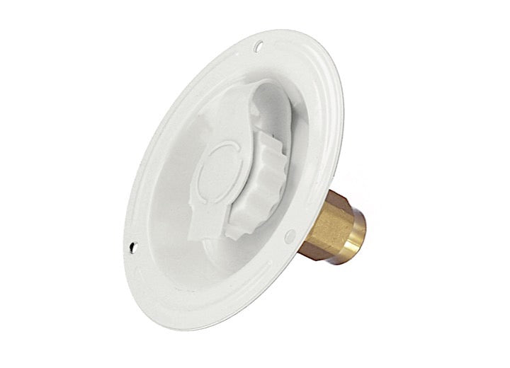 VALTERRA A01-0176LF WATER INLET METAL RECESSED FLANGE WHITE LEADFREE BULK