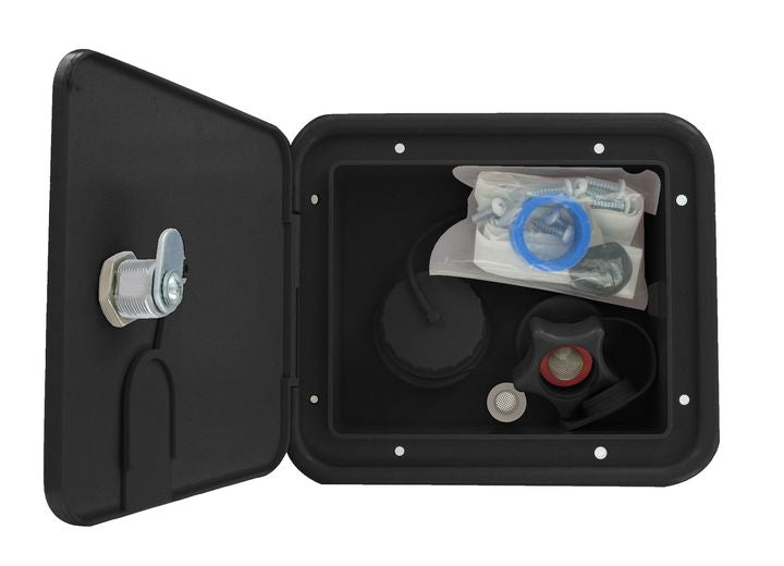 VALTERRA A01-2000BKVP GRAVITY/BRASS CITY WATER INLET HATCH BLACK CARDED
