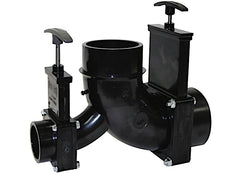 VALTERRA T81 ELL DOUBLE ROTATING VALVE 3IN HUB X 11/2IN HUB X 3IN SPIGOT OUTLET