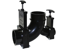 VALTERRA T81B ELL DOUBLE ROTATING VALVE 3IN SPIGOT X 11/2IN SPIGOT X 3IN SPIGOT OUTLET