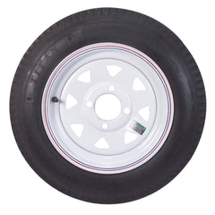Americana Tire and Wheel 30580 Economy Bias Tire and Wheel 4.80 x 12 B/5-Hole - White Pinstripe Spoke Rim