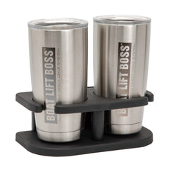 Extreme Max 3005.5695 Adjustable 2-Drink Mug Cup & Can Holder for Horizontal and Vertical Square Pontoon Rails - Black