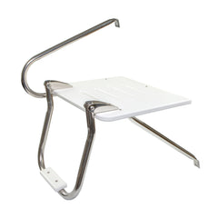 Whitecap 67902 Poly Swim Platform for Boats with Outboards - Single Rail with Step, White