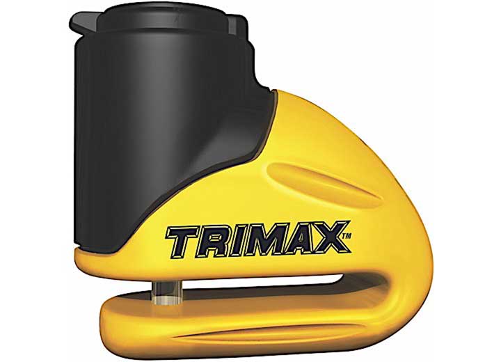 TRIMAX T645S HARDENED METAL DISC LOCK YELLOW 5.5MM PIN (SHORT THROAT) W/POUCH & REMINDER CAB