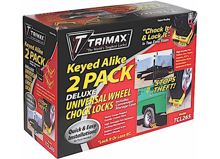 TRIMAX TCL265 TRIMAX WHEEL CHOCK LOCK KEYED ALIKE TWO PACKSMALL