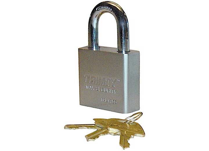 TRIMAX TPL175S SQ. HARDENED 50MM SOLID STEEL PADLOCK 125INX 10MM DIA.SHACKLEREKEYABLE