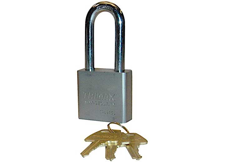 TRIMAX TPL275L SQ. HARDENED 50MM SOLID STEEL PADLOCK 225INX 10MM DIA.SHACKLEREKEYABLE