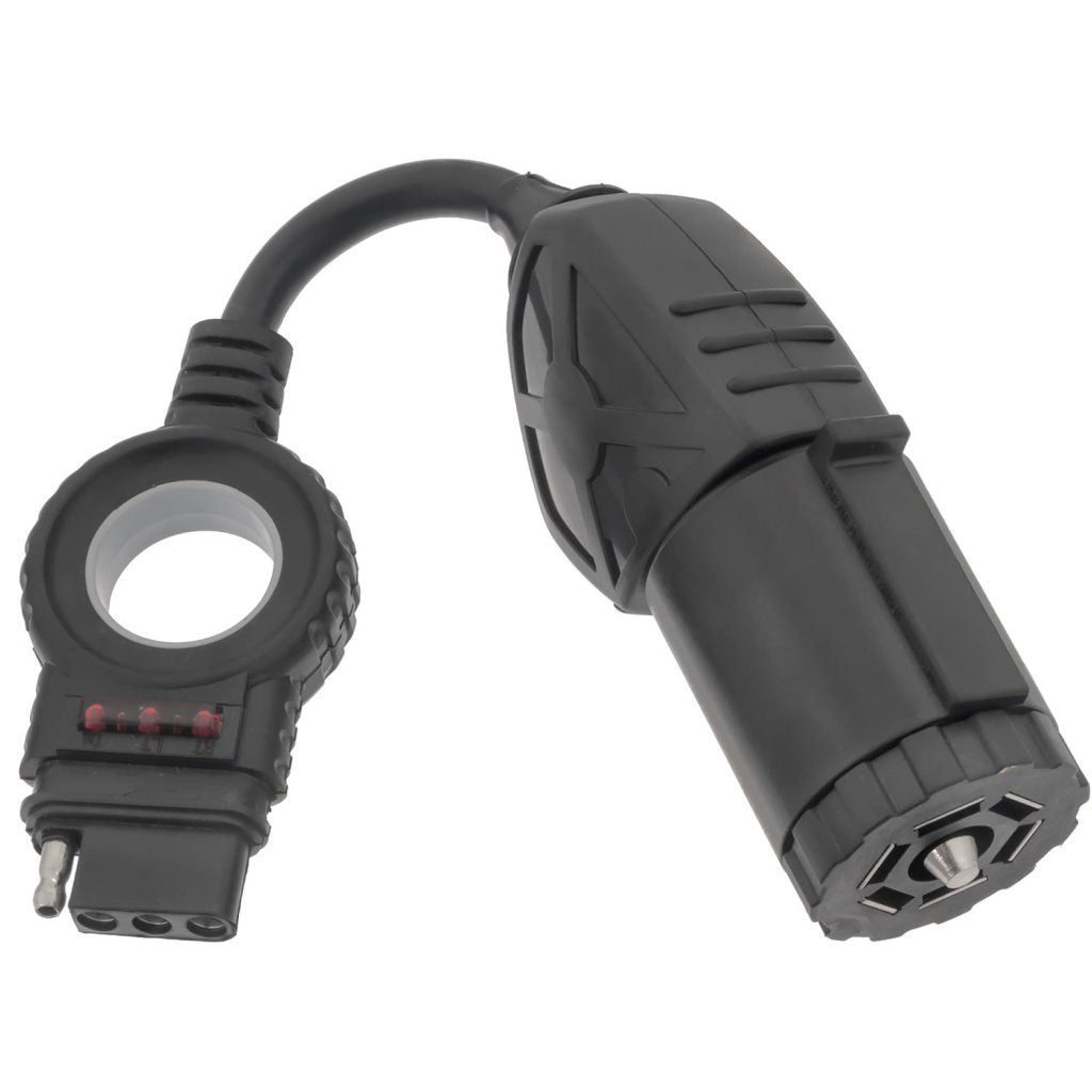 Pollak 7WB-116QCV 7-Blade Ergonomic Vehicle to 4-Way Flat Trailer Adapter with LED Tester