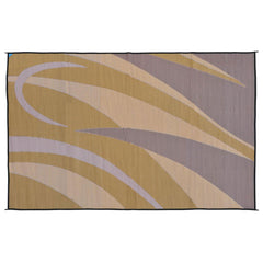 Ming's Mark GA7 Stylish Camping Reversible Graphic Patio Mat - 8' x 12', Brown/Gold