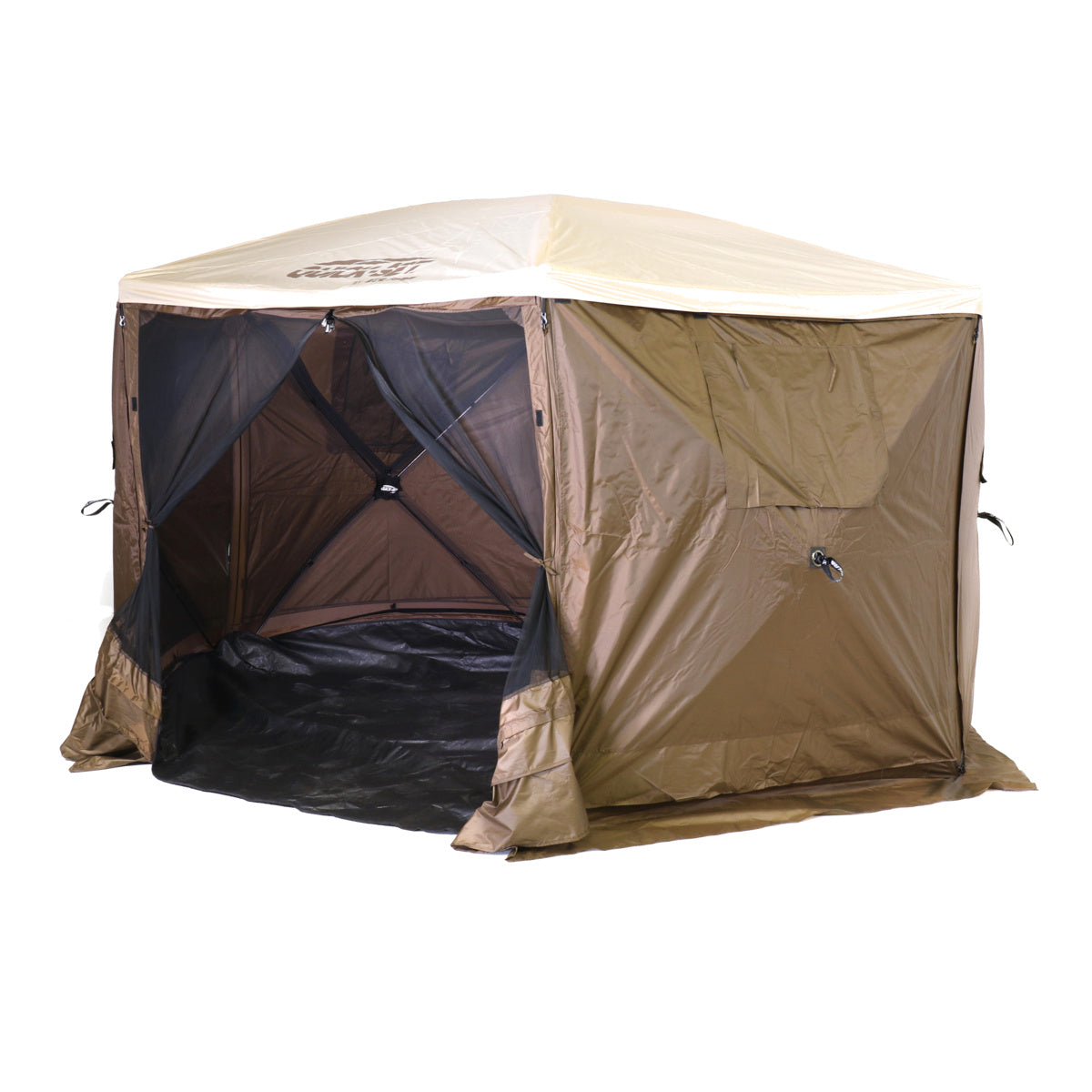 Quick-Set by Clam 12874 Escape Sky Camper 6-Sided Screen Shelter with Wind Panels, Screened Roof, Floor & Rain Fly