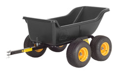Polar Trailer 8261-D-1 Heavy Duty Tandem Axle 1200 lb. 15 Cubic Foot ATV UTV Lawn Mower Trailer TA1200 and Wide Track Rubber Wheels Hauling Outdoor - Black