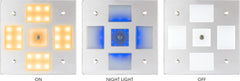 Sea-Dog 401840-3 LED Square Mirror Lite 1000 Lumen Touch On/Off/Dim - White/Blue