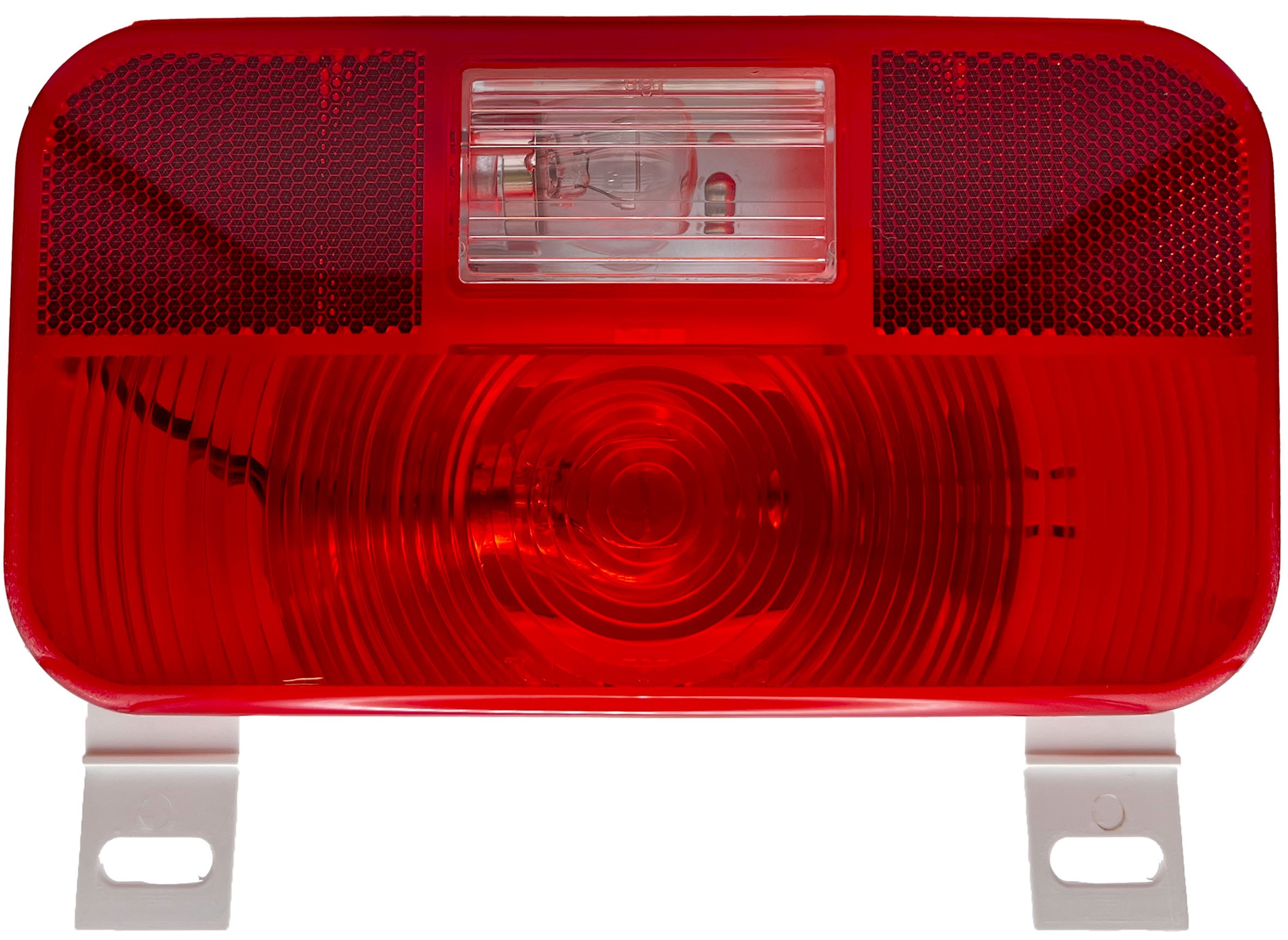 RV Designer L971 Incandescent Rectangular License Light and Bracket and Back-Up with Reflex
