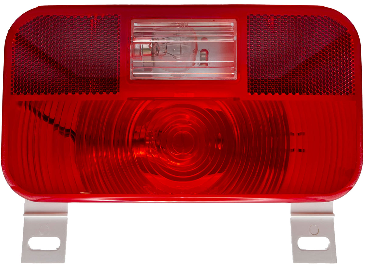 RV Designer L971 Incandescent Rectangular License Light and Bracket and Back-Up with Reflex