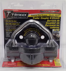 TRIMAX UMAX50D Deluxe Universal Dual Purpose Trailer Coupler Lock with Integrated U-Lock