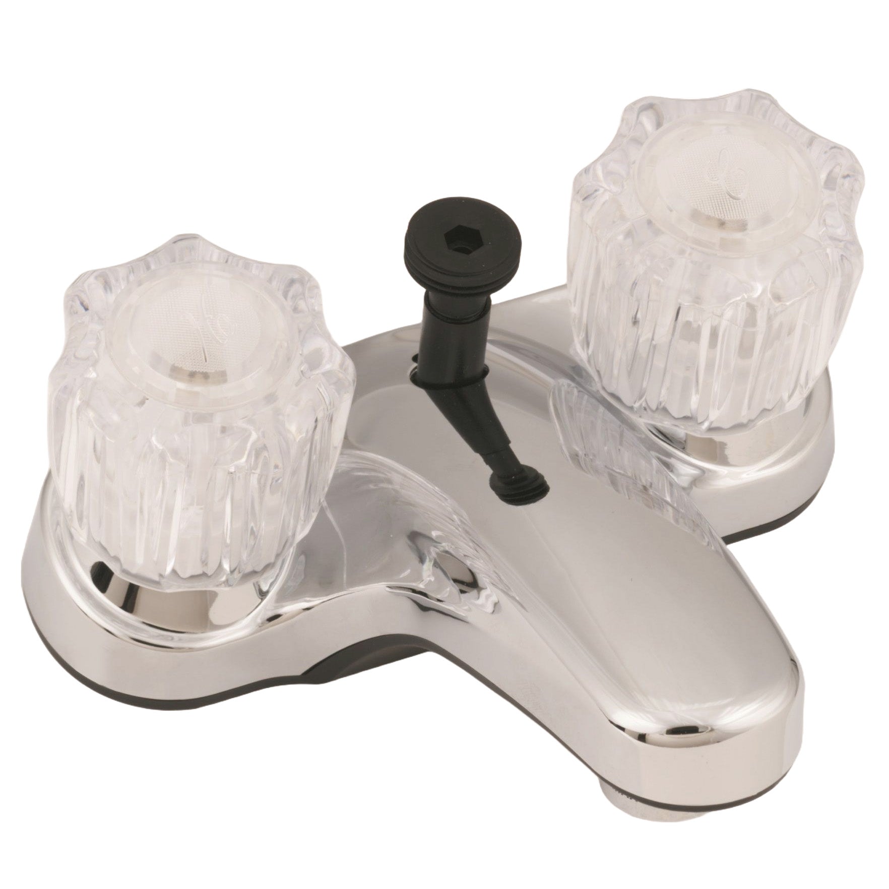 Empire Brass U-YJW73-E RV Non-Metallic Bathroom Faucet with Diverter and Smoked Crystal Handles 4" - Chrome