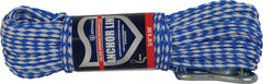 Attwood 11725-2 Hollow Braided Polypropylene Anchor Line with Spring Hook - 3/8" x 50', Blue/White