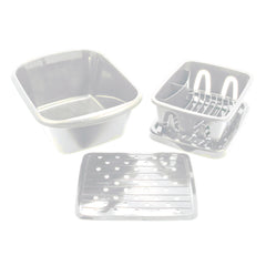 Camco 43517 Sink Kit with Dish Drainer, Dish Pan and Sink Mat - White