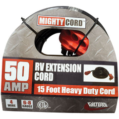 Valterra A10-5015EH Mighty Cord 50 Amp Extension Cord w/Handle - 15', Red