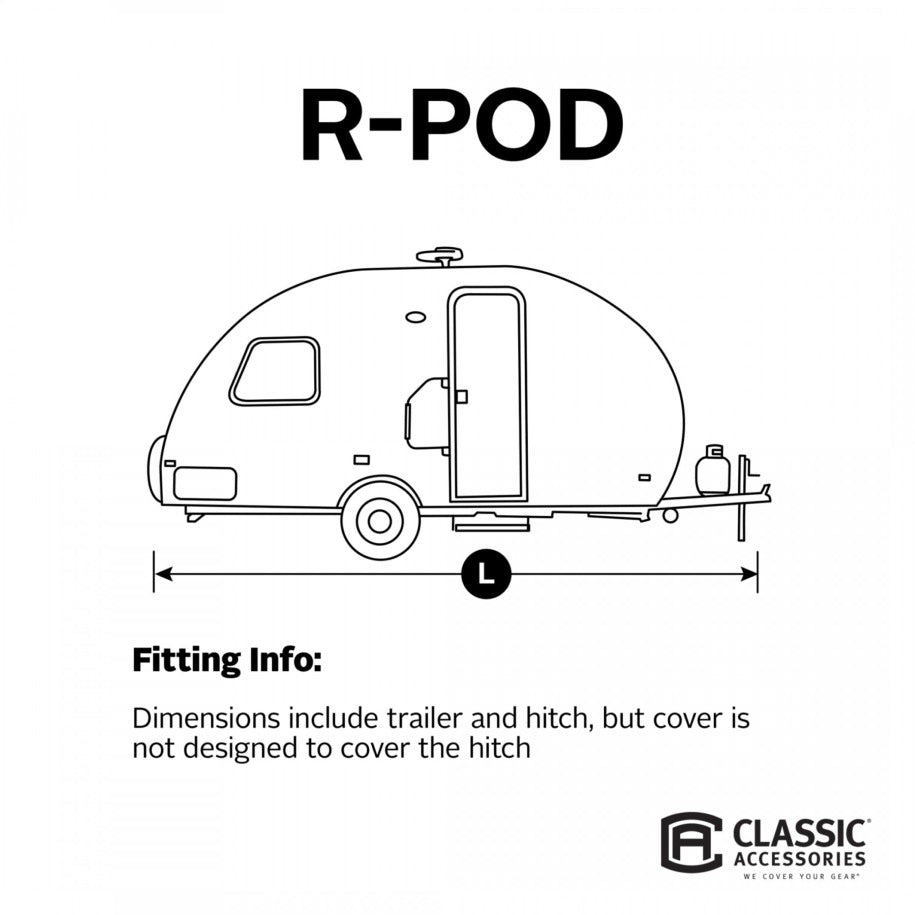 Classic Accessories 80-199-151001-00 PolyPRO 3 R-Pod Trailer Cover - 16' 7" to 18' 8"