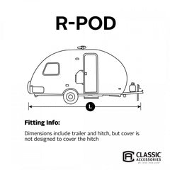 Classic Accessories 80-199-151001-00 PolyPRO 3 R-Pod Trailer Cover - 16' 7" to 18' 8"