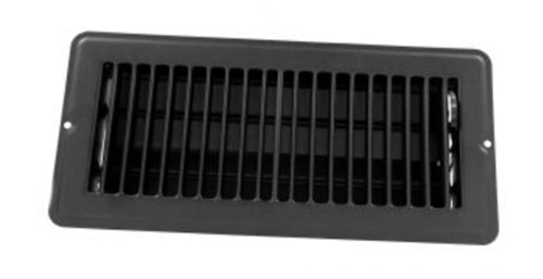 JR Products 02-29175 Dampered Floor Register - Black, 4" x 10"