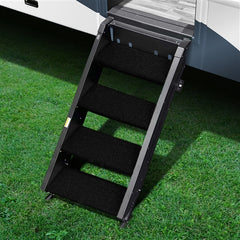 Prest-O-Fit 2-0530 Trailhead RV Step Rug for MORryde StepAbove - 4-Step, 19.5" W x 8" or 10.5" D, Obsidian Black