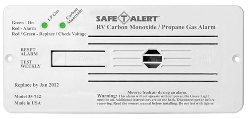 Safe-T-Alert by MTI Industries 35-742-WT Dual LP/CO Alarm - 12V, 35 Series Flush Mount, White