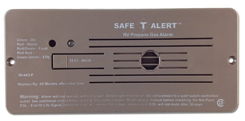 Safe-T-Alert 30-442-P-BR Classic Propane/LP Gas Alarm - 12V, 30 Series Flush Mount, Brown