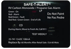 Safe-T-Alert 25-741-BL Mini Dual LP/CO Alarm - 12V, 25 Series Surface Mount, Black
