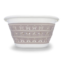 Camco 51951 Collapsible Utility Basket - Small, White/Taupe