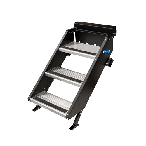 MORryde STP-206 StepAbove Fold-Up RV Entry Step - 3-Step (8" Step Rise), Fits 26" to 28" Door Width