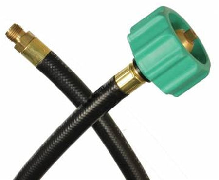 JR Products 07-30755 1/4" LP OEM Pigtail - 24" Length x 1/4" Male Inverted Flare with QCC1 End
