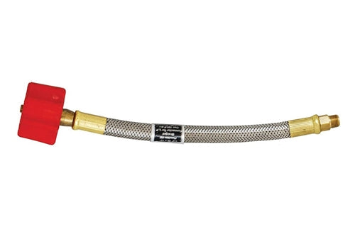 Marshall Excelsior MER425HSS-15 Stainless Steel Braided Pigtail with Red Nut Type 1 Connector - High Flow 15", Bulk