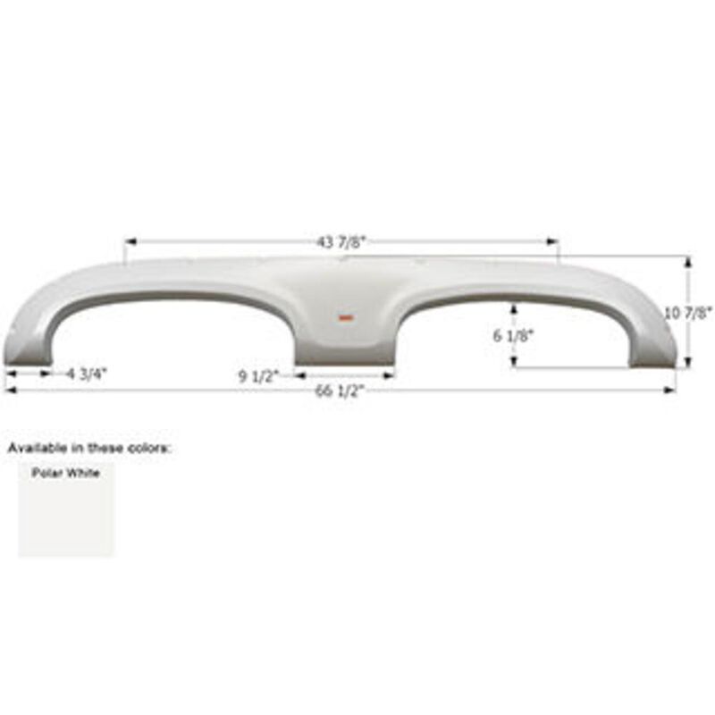 Icon 01727 Tandem Axle Fender Skirt FS1727 for Keystone - Polar White