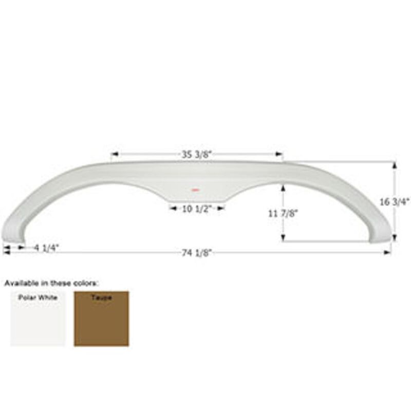 Icon 01778 Tandem Axle Fender Skirt FS1778 for Holiday - Polar White