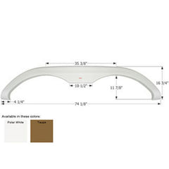 Icon 01778 Tandem Axle Fender Skirt FS1778 for Holiday - Polar White
