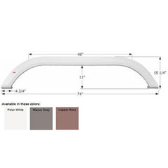 Icon 01797 Tandem Axle Fender Skirt FS1756 for Carriage 5th Wheel Travel Trailer - Mauve Gray