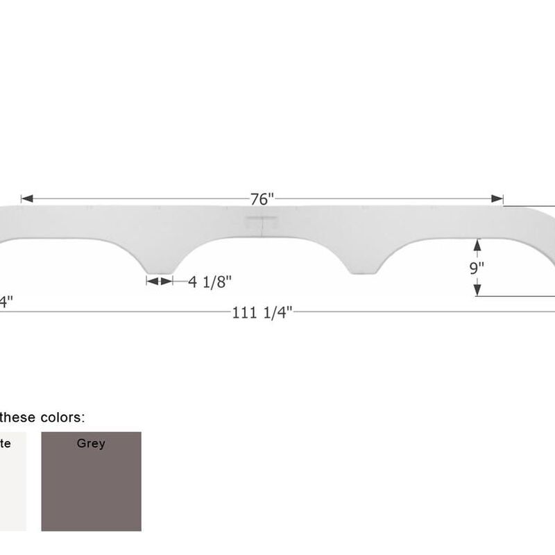 Icon 01901 Triple Axle Fender Skirt FS1900 for Fleetwood - Gray
