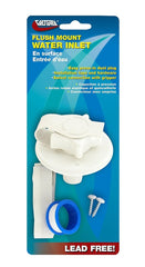 Valterra A01-0168VP Flush-Mount Water Inlet - MPT, 2-3/4" Flange, White