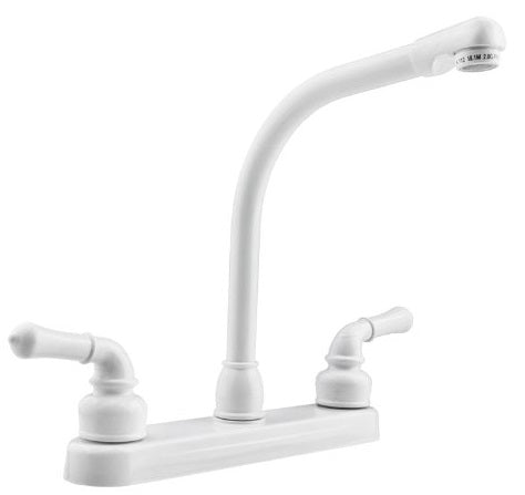 Dura Faucet Classical Hi-Rise RV Kitchen Faucet - White