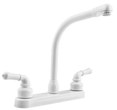 Dura Faucet Classical Hi-Rise RV Kitchen Faucet - White
