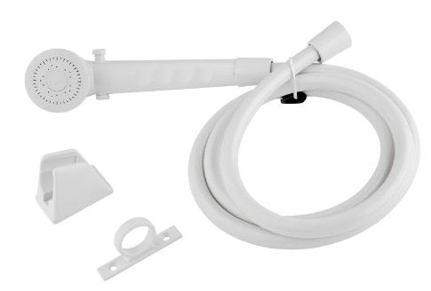 Dura Faucet RV Single Function Shower Head and Hose - White