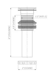 Dura Faucet DF-PU202-CP RV Lavatory Sink Pop-Up - Chrome