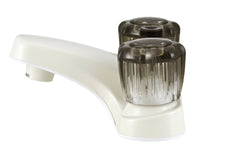 Dura Faucet RV Lavatory Faucet with Diverter and Smoked Knobs - Bisque
