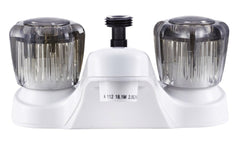 Dura Faucet RV Lavatory Faucet with Diverter and Smoked Knobs - White