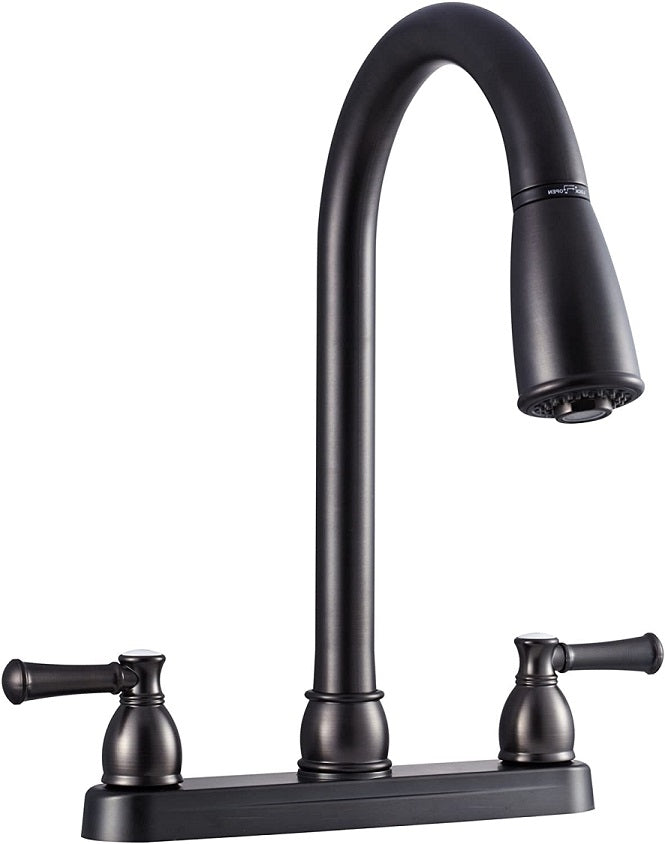 Dura Faucet Non-Metallic Dual Lever Pull-Down RV Kitchen Faucet - Venetian Bronze