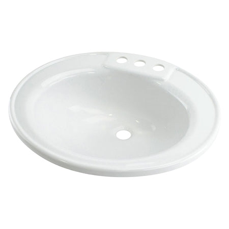 Lippert 209635 3-Hole Acrylic Oval Sink - 17" x 20", White