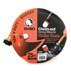 Camco 22990 RhinoFLEX Gray/Black Water Hose - 25' Clean Out Hose, 5/8" ID