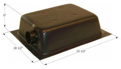 Icon 01682 Holding Tank with Left or Bottom End Drain HT630ED - 22.5" x 18.5" x 6", Tank with 3" Spigot and Sensors Installed